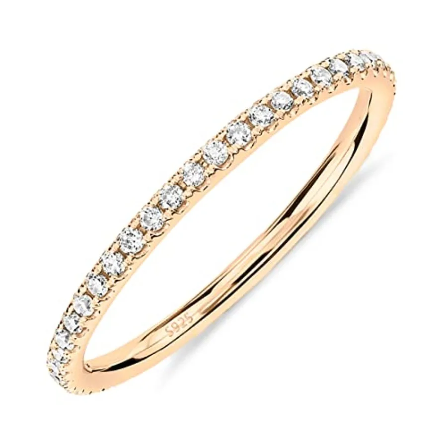 Gold Plated Solid 925 Sterling Silver CZ Simulated Diamond Stackable Ring Eternity Bands for Women
Gold Plated Solid 925 Sterling Silver CZ Simulated Diamond Stackable Ring Eternity Bands for Women
