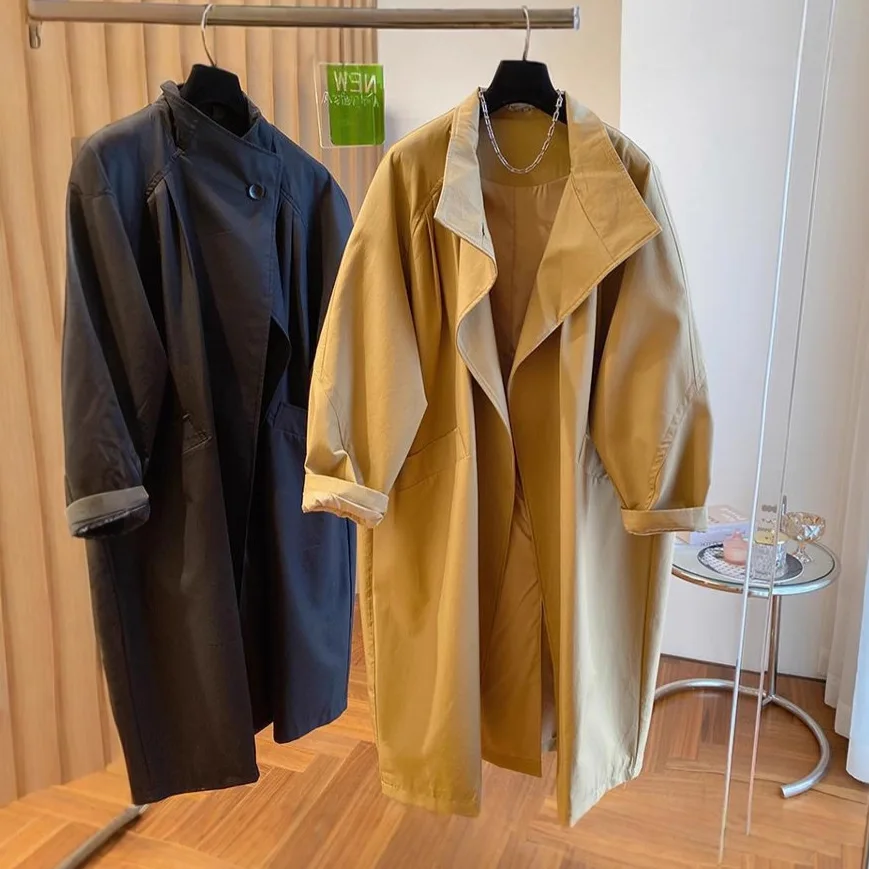 Women's Trench Coat New Korean Autumn Solid Color Loose Casual Mid Long Windbreakers Overcoat Female Outerwear Gabardina Mujer
Women's Trench Coat New Korean Autumn Solid Color Loose Casual Mid Long Windbreakers Overcoat Female Outerwear Gabardina Mujer