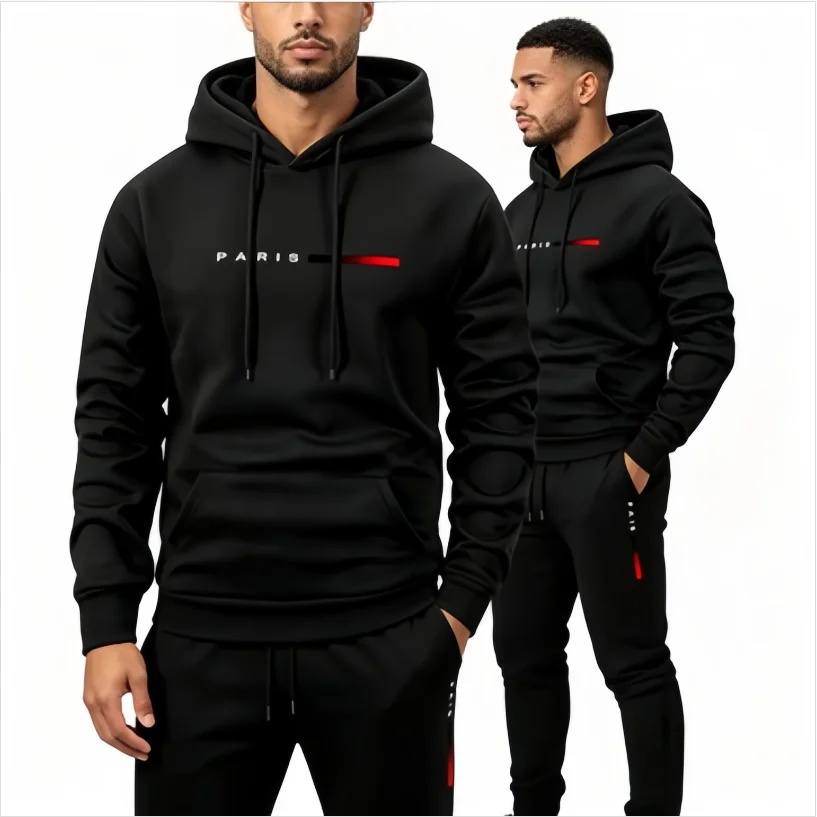 2026 Autumn Winter Men 2 Piece Tracksuit Hooded Sweatshirt Drawstring Cuffed Jogger Pants Casual Street Gym Sports Outfit
2026 Autumn Winter Men 2 Piece Tracksuit Hooded Sweatshirt Drawstring Cuffed Jogger Pants Casual Street Gym Sports Outfit