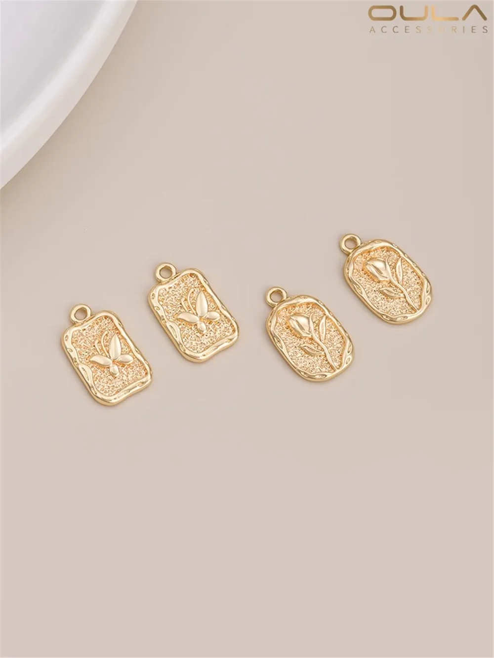 14K Gold-Color Plated Handmade Butterfly Rose Pendant Irregular Rectangular Oval Brand Relief Jewelry
14K Gold-Color Plated Handmade Butterfly Rose Pendant Irregular Rectangular Oval Brand Relief Jewelry