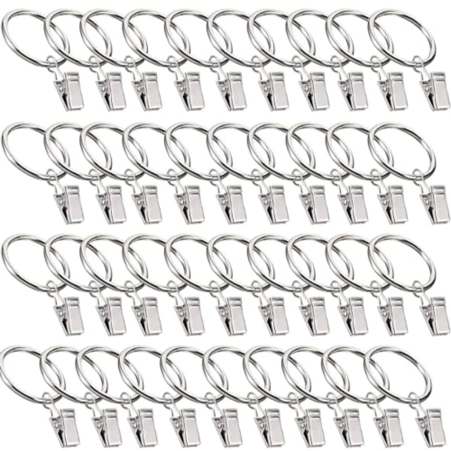 Curtain Rings with Clips, Window Clip Rings Curtain Hooks Hangers Clip Rings for Hanging Drapery Drapes Bows, 1.26 Inch Diamete
Curtain Rings with Clips, Window Clip Rings Curtain Hooks Hangers Clip Rings for Hanging Drapery Drapes Bows, 1.26 Inch Diamete