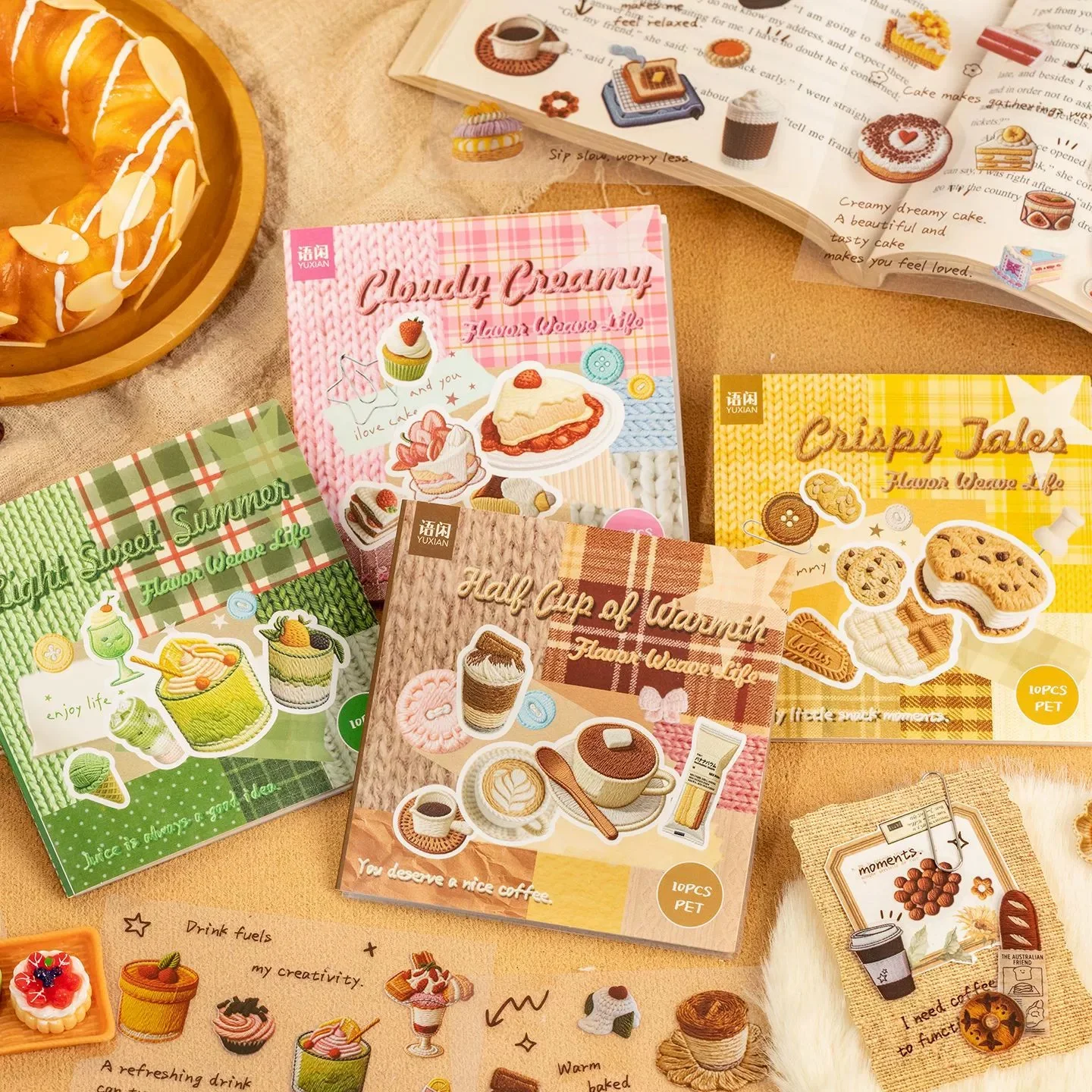 10Pcs/Pack Woven Life Sticker Pack Dessert Themed Wool Texture DIY Journal Decor Stickers
10Pcs/Pack Woven Life Sticker Pack Dessert Themed Wool Texture DIY Journal Decor Stickers