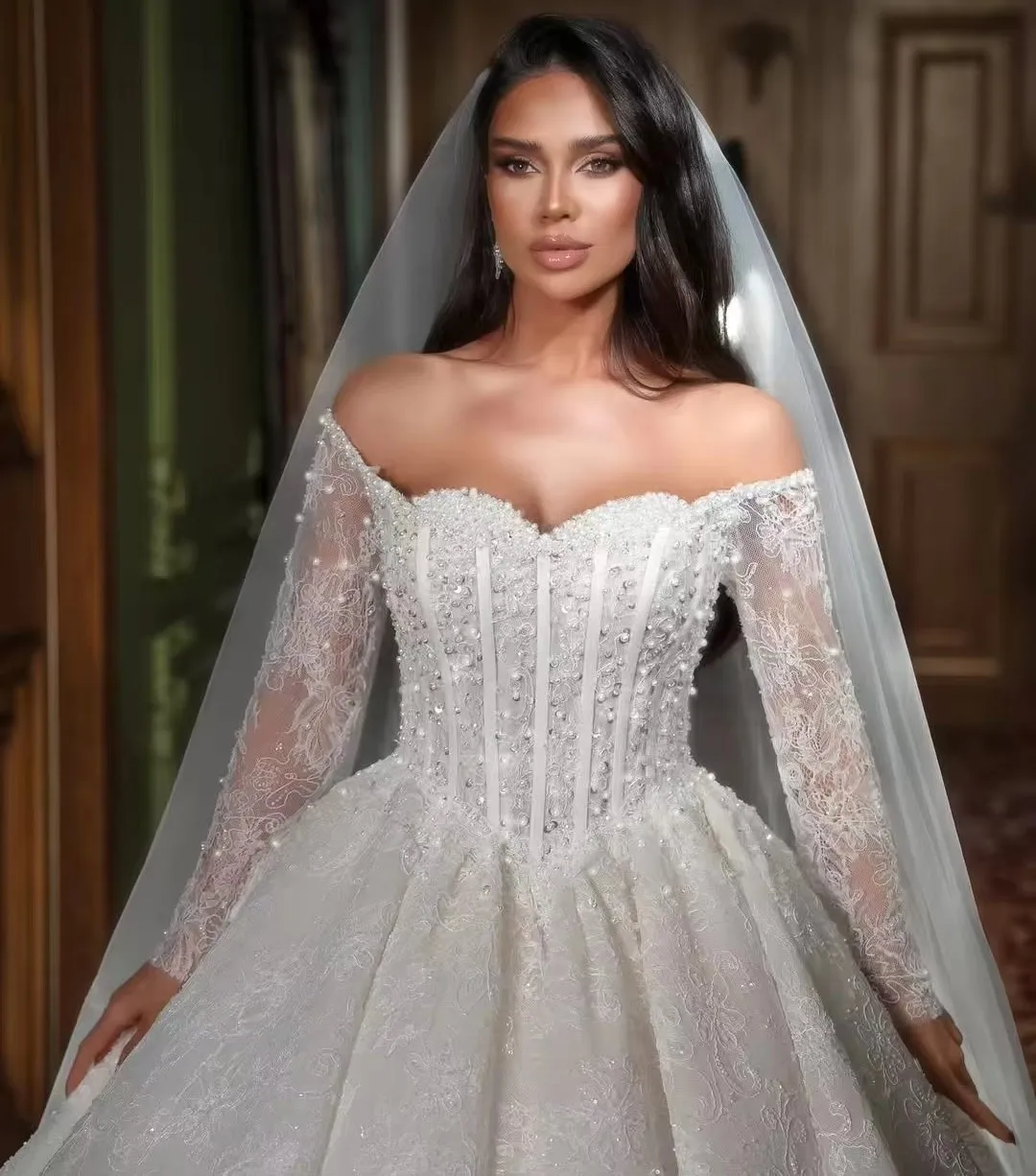 New Modern Lace Wedding Dress 2026 Sweetheart Beads Pearls Corset Princess Arabic Dubai Birde Bridal Gowns Vestido De Novia
New Modern Lace Wedding Dress 2026 Sweetheart Beads Pearls Corset Princess Arabic Dubai Birde Bridal Gowns Vestido De Novia