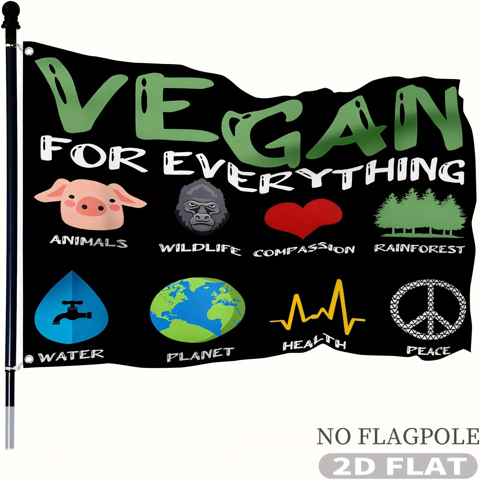1pc 2D FLAT Outdoor Flag, Single Side 2D FLAT Printing Vegan For Everything Flag Banner, Durable Polyester Fabric, Suitable fo
1pc 2D FLAT Outdoor Flag, Single Side 2D FLAT Printing Vegan For Everything Flag Banner, Durable Polyester Fabric, Suitable fo