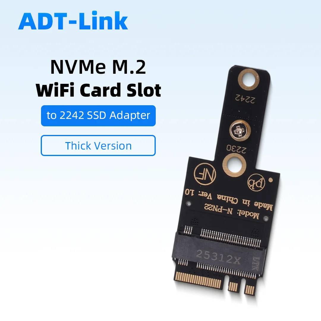 M.2 WiFi Wireless Network Card To 2242 SSD Conversion NVMe M.2 NGFF Adapter Card