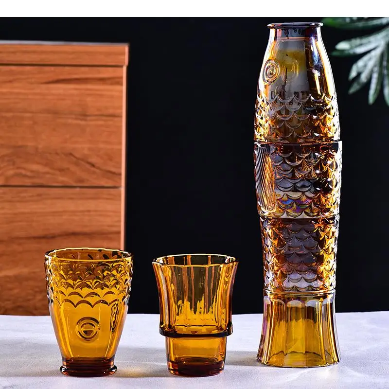 Glass Cup Fish Carp Creativity Overlapping Water Set 4-piece Waterbottle Cute Bottle Modern Home Decoration
Glass Cup Fish Carp Creativity Overlapping Water Set 4-piece Waterbottle Cute Bottle Modern Home Decoration