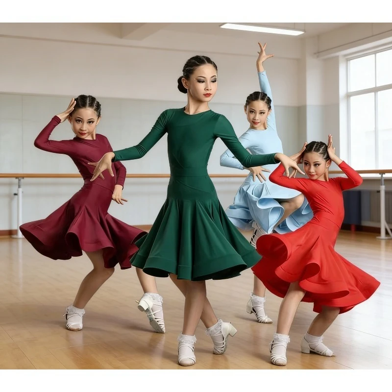 Girls Latin Dance Dress, Professional Competition Costume, Full Skirt Standard Ballroom Practice Outfit for Kids Performance
Girls Latin Dance Dress, Professional Competition Costume, Full Skirt Standard Ballroom Practice Outfit for Kids Performance