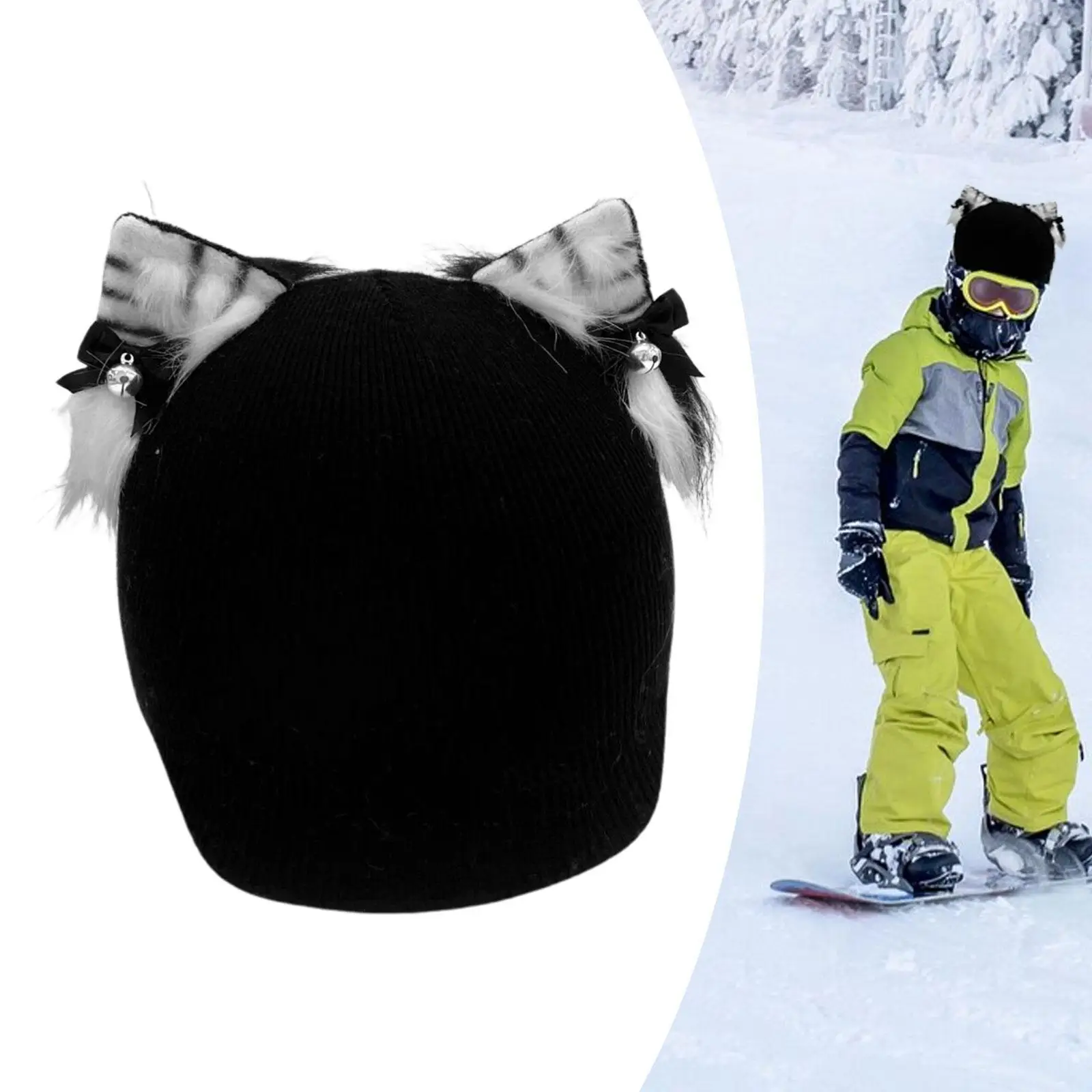 Ski Helmet Cover Knitted Cap Snowboard Helmet Protector Black Cat Ear Design Winter Sports Accessory for Skiing
Ski Helmet Cover Knitted Cap Snowboard Helmet Protector Black Cat Ear Design Winter Sports Accessory for Skiing