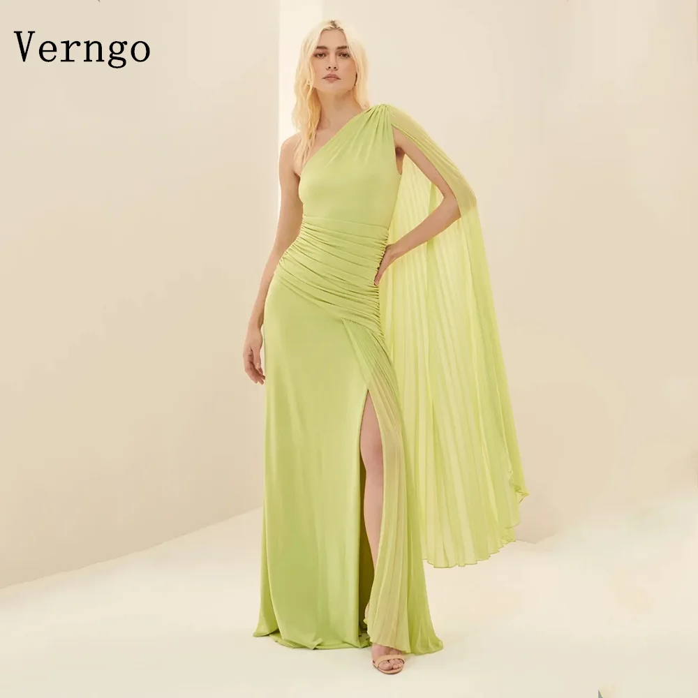 Verngo Green Chiffon Evening Dress One Shoulder A Line Ruched-Sash Silk Party Gowns Elegant Formal Occasion Dress Customized
Verngo Green Chiffon Evening Dress One Shoulder A Line Ruched-Sash Silk Party Gowns Elegant Formal Occasion Dress Customized