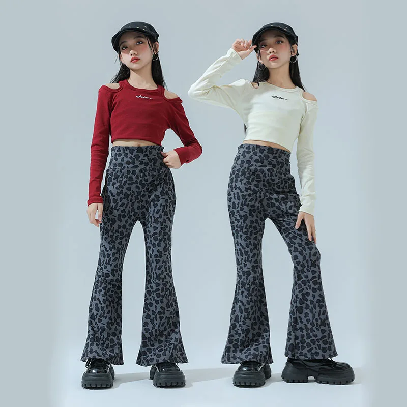 Kid Hip Hop Clothing Beige Cold Shoulder Crop Top Long Sleeve T Shirt Blue Leopard Flared Pants for Girls Dance Costumes Clothes
Kid Hip Hop Clothing Beige Cold Shoulder Crop Top Long Sleeve T Shirt Blue Leopard Flared Pants for Girls Dance Costumes Clothes