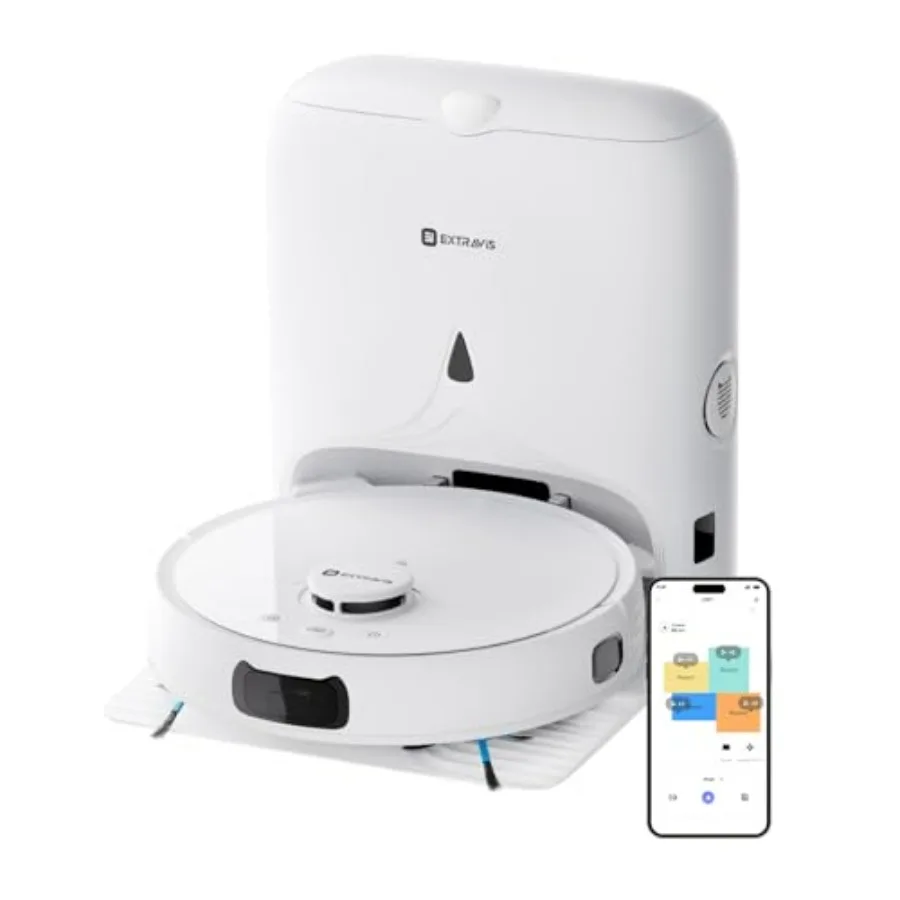 V5 Robot Vacuum and Mop for hard floor tile and carpet, ABS plastic body, black, 8500Pa suction with pet hair tangle cutter and
V5 Robot Vacuum and Mop for hard floor tile and carpet, ABS plastic body, black, 8500Pa suction with pet hair tangle cutter and