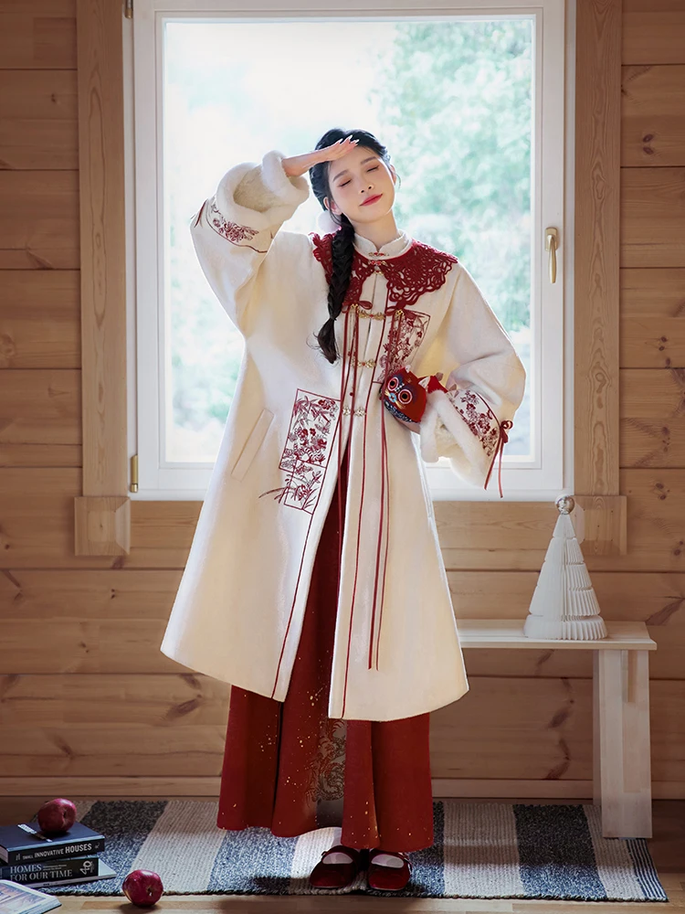 QiYueXi оригинальное платье династии Мин Хань элемент Вышитый Костюм ханьфу белая рубашка красное платье
QiYueXi оригинальное платье династии Мин Хань элемент Вышитый Костюм ханьфу белая рубашка красное платье