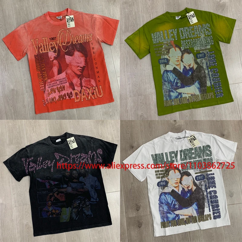Summer VALLEY T-shirt High Street Fashionable Hot Drill Patterns Print Tops Casual Round Neck VALE Short Sleeves
Summer VALLEY T-shirt High Street Fashionable Hot Drill Patterns Print Tops Casual Round Neck VALE Short Sleeves