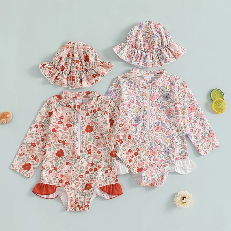 Baby Girl 1-Piece Swimsuit Rash Guard Toddler Infant Zipper Long Sleeve Swimwear+Hat Bathing Suit Swimwear
Baby Girl 1-Piece Swimsuit Rash Guard Toddler Infant Zipper Long Sleeve Swimwear+Hat Bathing Suit Swimwear