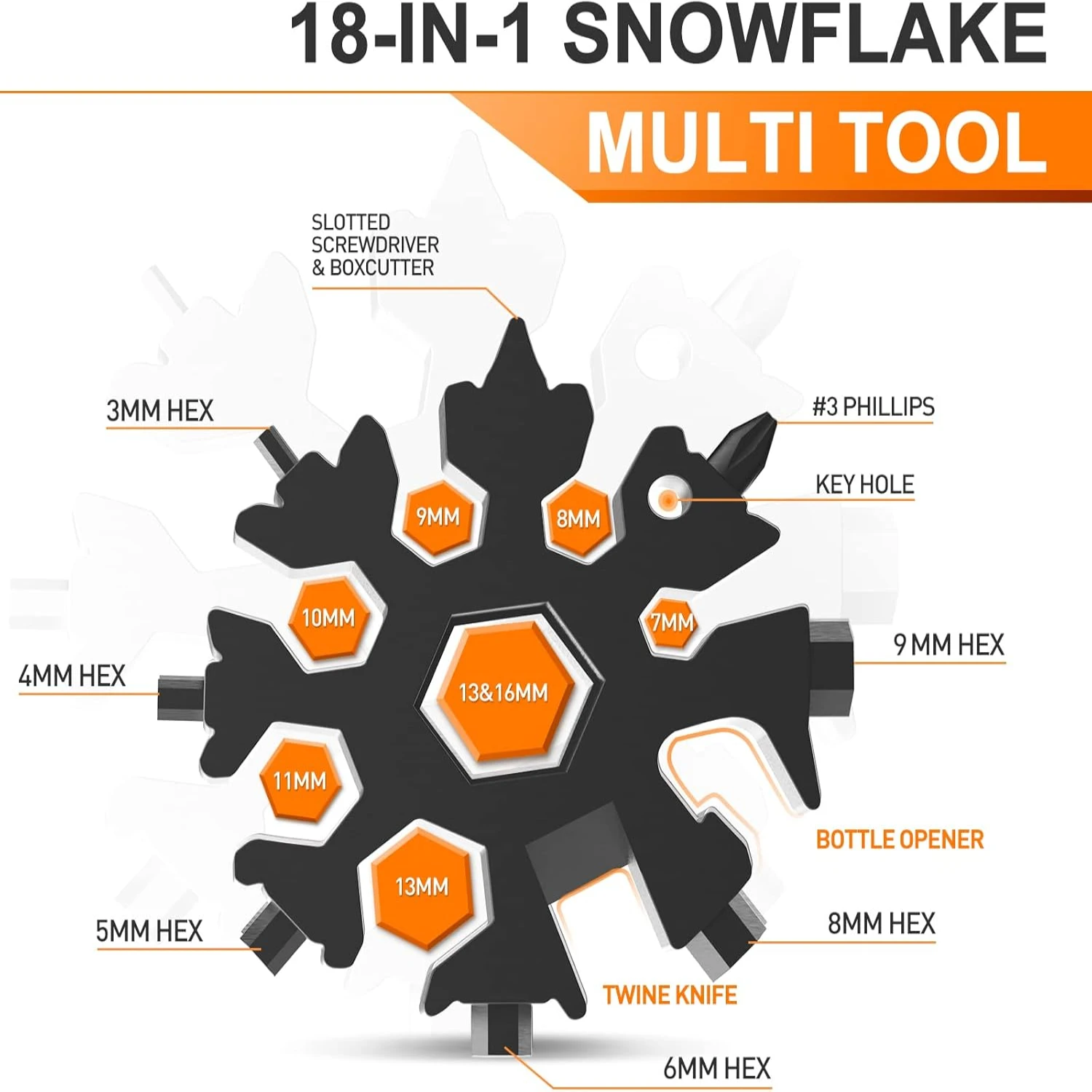 Unique and Special Christmas Stocking Stuffers for Men: Cool 18-in-1 Snowflake Multitool, Gadgets and Tools for Men. Special Gif
Unique and Special Christmas Stocking Stuffers for Men: Cool 18-in-1 Snowflake Multitool, Gadgets and Tools for Men. Special Gif