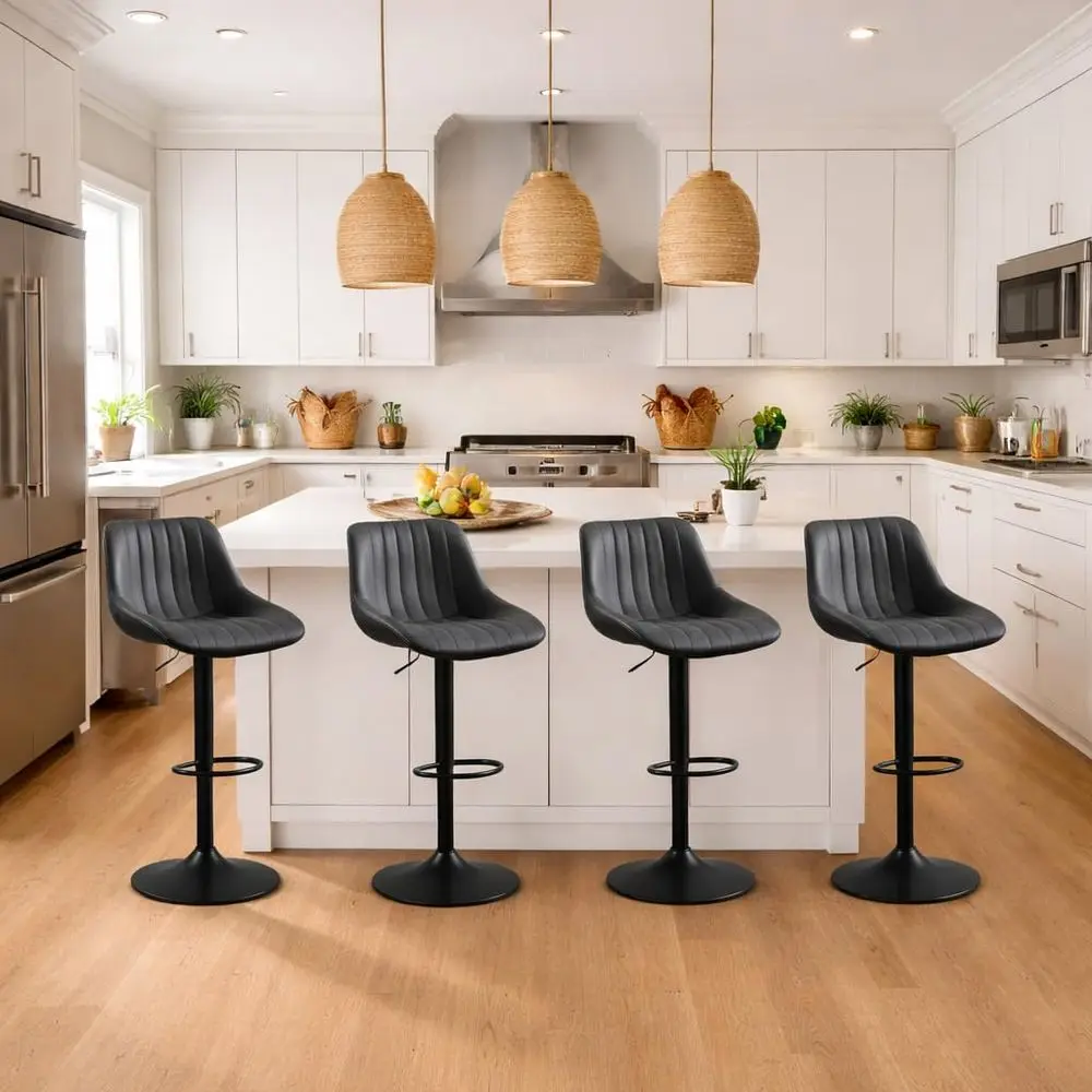 Barstools Set of 4,Velvet Swivel Bar Height Stools with Back, Armless Upholstered Counter Height Stools, Modern Adjustable Bar
Barstools Set of 4,Velvet Swivel Bar Height Stools with Back, Armless Upholstered Counter Height Stools, Modern Adjustable Bar