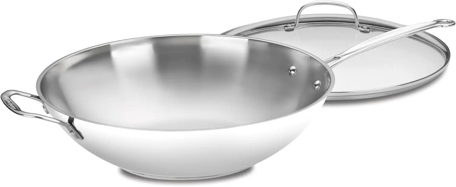 14-Inch Stainless Steel Stir-Fry Pan with Helper Handle and Glass Lid for Even Heating
14-Inch Stainless Steel Stir-Fry Pan with Helper Handle and Glass Lid for Even Heating