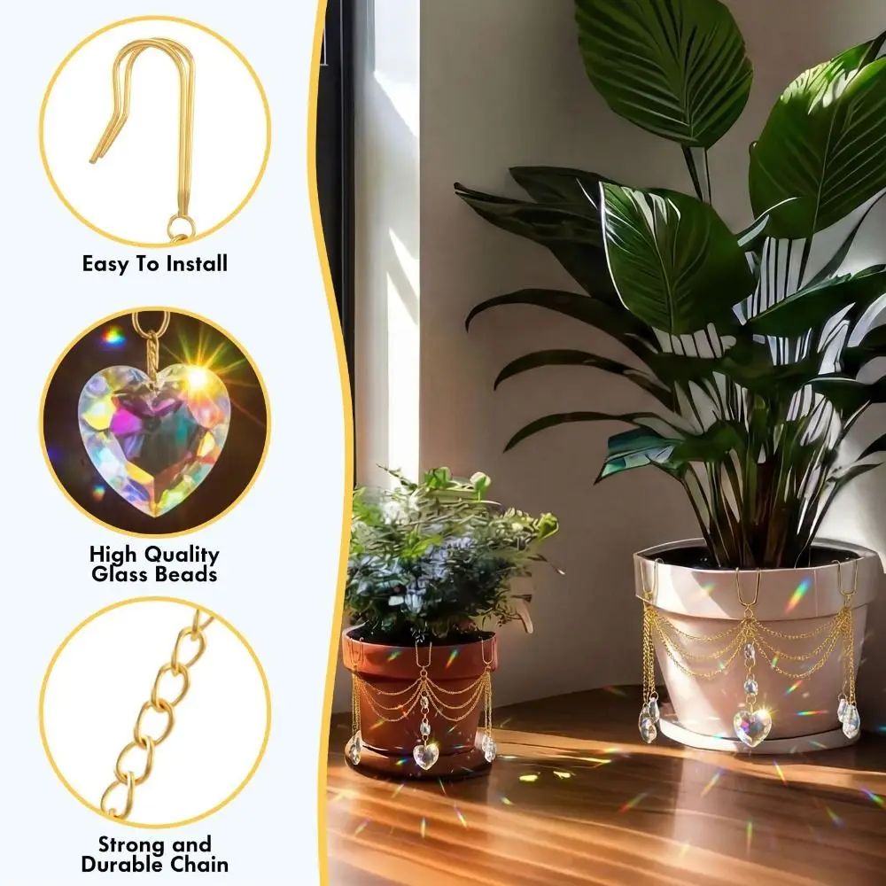 Handmade Crystal Suncatcher Pot Accessory Creative Hanging Drop Bead Plant Decoration Hanging Decoration Rainbow Maker
Handmade Crystal Suncatcher Pot Accessory Creative Hanging Drop Bead Plant Decoration Hanging Decoration Rainbow Maker