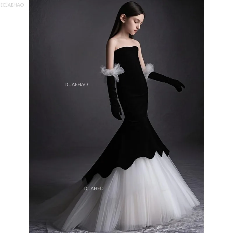 New Black Children Girls Princess Party Dress with Short Formal Evening Gown Dresses Train Host Catwalk Fashion Show Pageant
New Black Children Girls Princess Party Dress with Short Formal Evening Gown Dresses Train Host Catwalk Fashion Show Pageant
