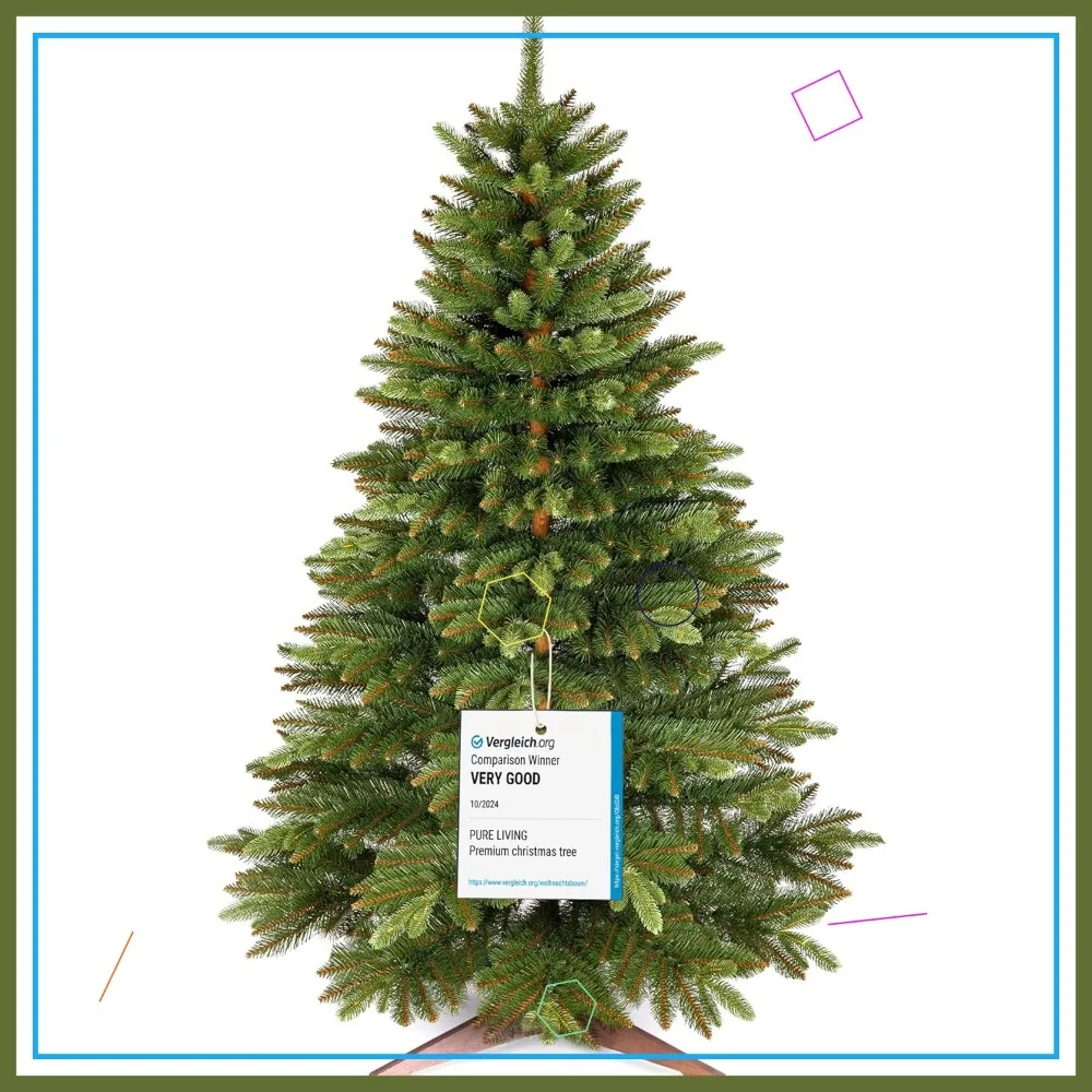 8.2ft Premium Artificial Christmas Tree Unlit, Realistic Spruce Green with Crafted Needles, Storage Bag & Wooden Foldable Base
8.2ft Premium Artificial Christmas Tree Unlit, Realistic Spruce Green with Crafted Needles, Storage Bag & Wooden Foldable Base