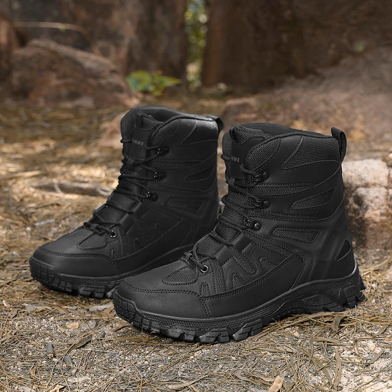 High Top Tactical Combat Training Boots Men's Outdoor Climbing Shoes Waterproof Hiking Boots Non-slip Trail Running Sneakers
High Top Tactical Combat Training Boots Men's Outdoor Climbing Shoes Waterproof Hiking Boots Non-slip Trail Running Sneakers