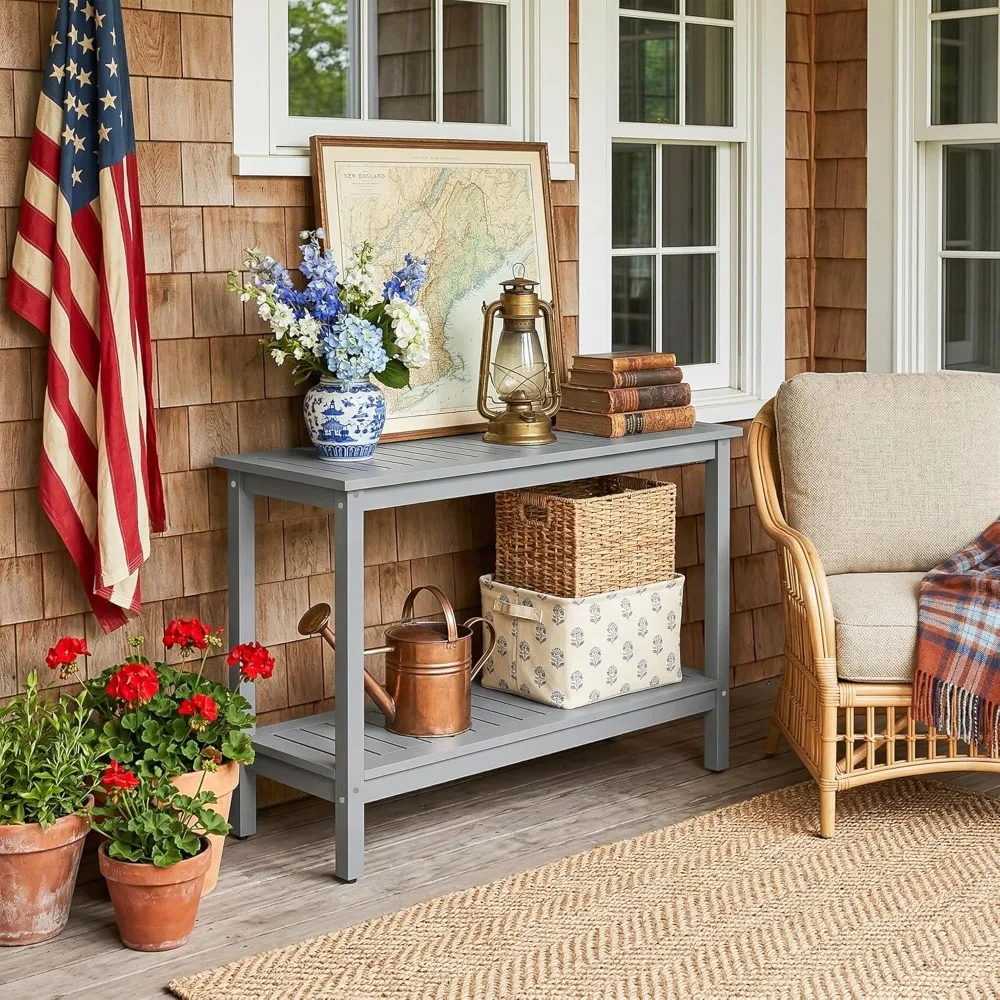 48 Inch Outdoor Console Table, 2-Tier Solid Wood Side Table Multifunctional Buffet Bar Storage Organizer with, Customized
48 Inch Outdoor Console Table, 2-Tier Solid Wood Side Table Multifunctional Buffet Bar Storage Organizer with, Customized