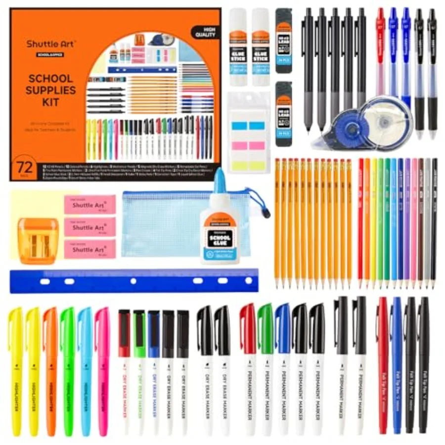 71 Pack School Supplies Kit, Back to School Supplies for Teachers, Middle High Schools, College School Supply with Highlighters
71 Pack School Supplies Kit, Back to School Supplies for Teachers, Middle High Schools, College School Supply with Highlighters