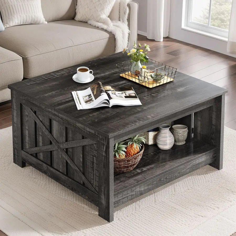 Square Coffee Tables for Living Room Farmhouse Coffee Table with Storage, 2Tier Wood Center Table with Half Open Storage Compart
Square Coffee Tables for Living Room Farmhouse Coffee Table with Storage, 2Tier Wood Center Table with Half Open Storage Compart