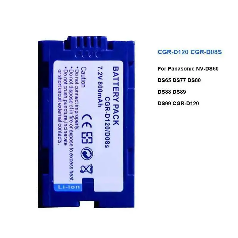 For Panasonic NV-DS60 DS65 DS77 DS80 DS88 DS89 DS99 Cgr-D120 Cgr-D08S 800Mah Prolonged Performance Camera Battery
For Panasonic NV-DS60 DS65 DS77 DS80 DS88 DS89 DS99 Cgr-D120 Cgr-D08S 800Mah Prolonged Performance Camera Battery