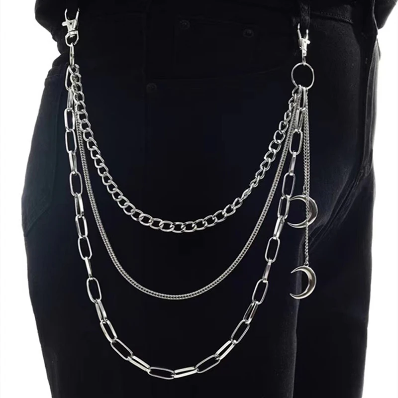 Fashion Hiphop Simple Punk Jeans Trouser Chain For Women Men Versatile Multilayer Moon Pendant Waist Chain Clothing Accessories
Fashion Hiphop Simple Punk Jeans Trouser Chain For Women Men Versatile Multilayer Moon Pendant Waist Chain Clothing Accessories
