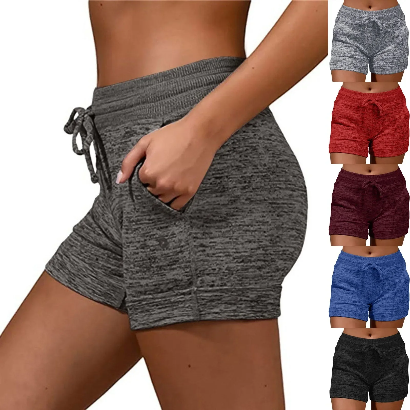 Fashionable women's elastic waist solid color shorts: essential for summer yoga, gym jogging, sports pants, casual pants
Fashionable women's elastic waist solid color shorts: essential for summer yoga, gym jogging, sports pants, casual pants