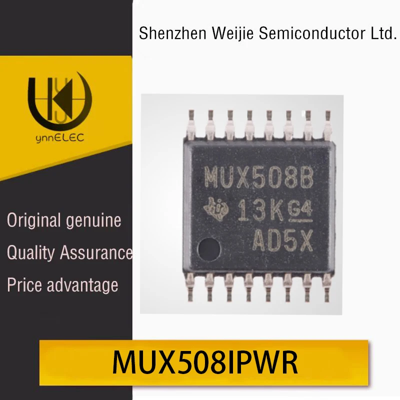 Genuine MUX508IPWR Chip in TSSOP-16 Package Single-Channel Analog Multiplexer Chip Silk Screen
Genuine MUX508IPWR Chip in TSSOP-16 Package Single-Channel Analog Multiplexer Chip Silk Screen