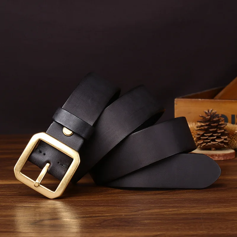 Vintage Matte Genuine Cowhide Leather Belt For Men, Solid Brass Buckle, Casual All Match Jeans Belt
Vintage Matte Genuine Cowhide Leather Belt For Men, Solid Brass Buckle, Casual All Match Jeans Belt