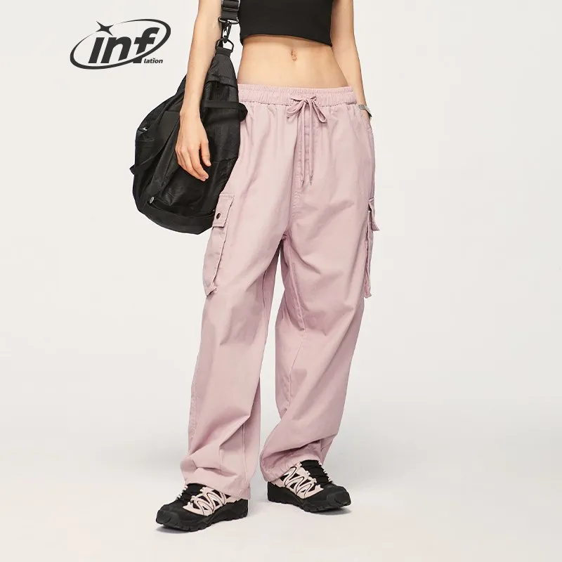 Alt Basics Unisex Pink Drawstring Waist Cargo Pants Mens Fashion Straight Leg Trousers Flap Pocket Parachute Pants
Alt Basics Unisex Pink Drawstring Waist Cargo Pants Mens Fashion Straight Leg Trousers Flap Pocket Parachute Pants