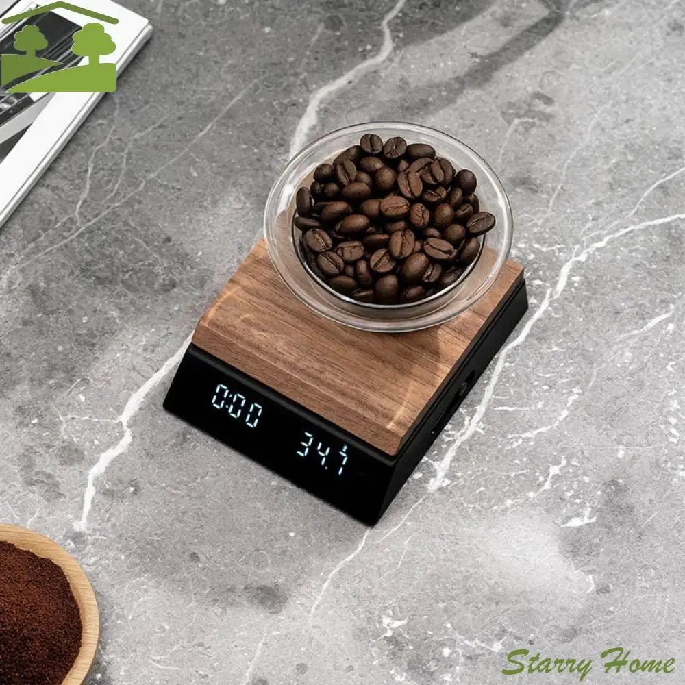 Мини-деревянные весы из орехового дерева, светодиодные портативные цифровые весы для чая, точные прецизионные весы для чая типа c, измерение чая