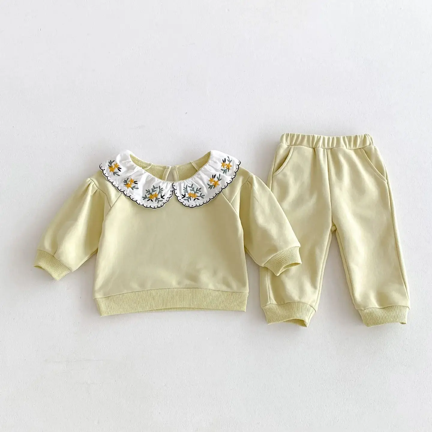 Infant Baby 2Pcs Clothes Set Floral Embroidery Collar Pullover Sweatshirt Pants Suits Spring Autumn Casual Girls Outfits
Infant Baby 2Pcs Clothes Set Floral Embroidery Collar Pullover Sweatshirt Pants Suits Spring Autumn Casual Girls Outfits