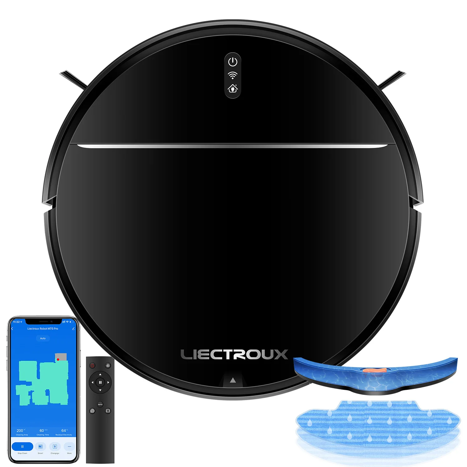 Робот-пылесос Lyrks M7S PRO для умного дома с гироскопической навигацией, функциями подметания, всасывания и мытья полов — всё в одном устройстве.
Робот-пылесос Lyrks M7S PRO для умного дома с гироскопической навигацией, функциями подметания, всасывания и мытья полов — всё в одном устройстве.