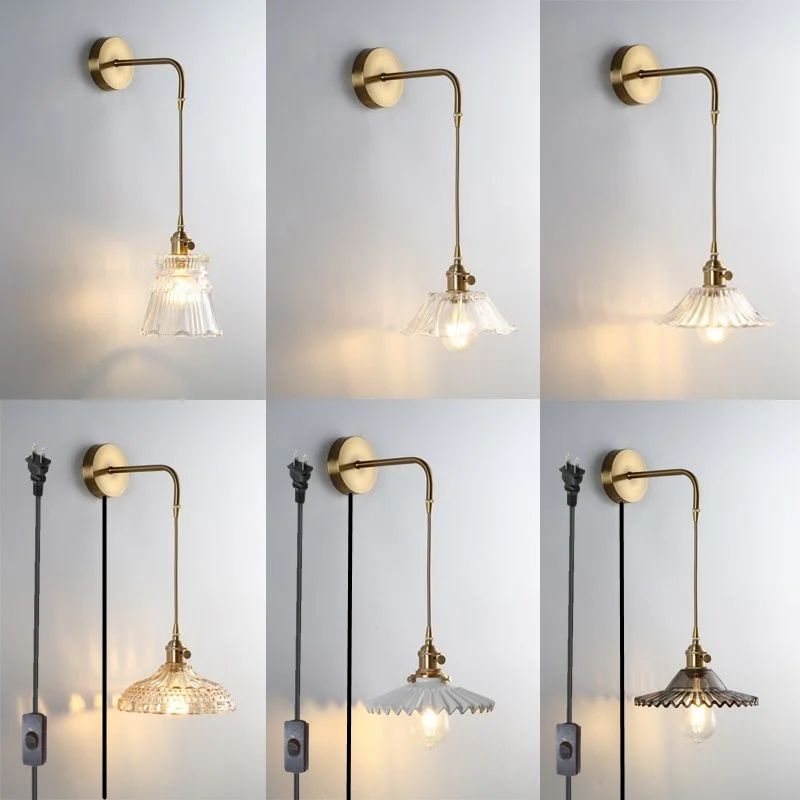Modern Glass Wall Sconce Light Fixture for Bedroom Restaurant Aisel Corridor Home Decor Hanging Lighting Lamp Flower Plug Copper
Modern Glass Wall Sconce Light Fixture for Bedroom Restaurant Aisel Corridor Home Decor Hanging Lighting Lamp Flower Plug Copper