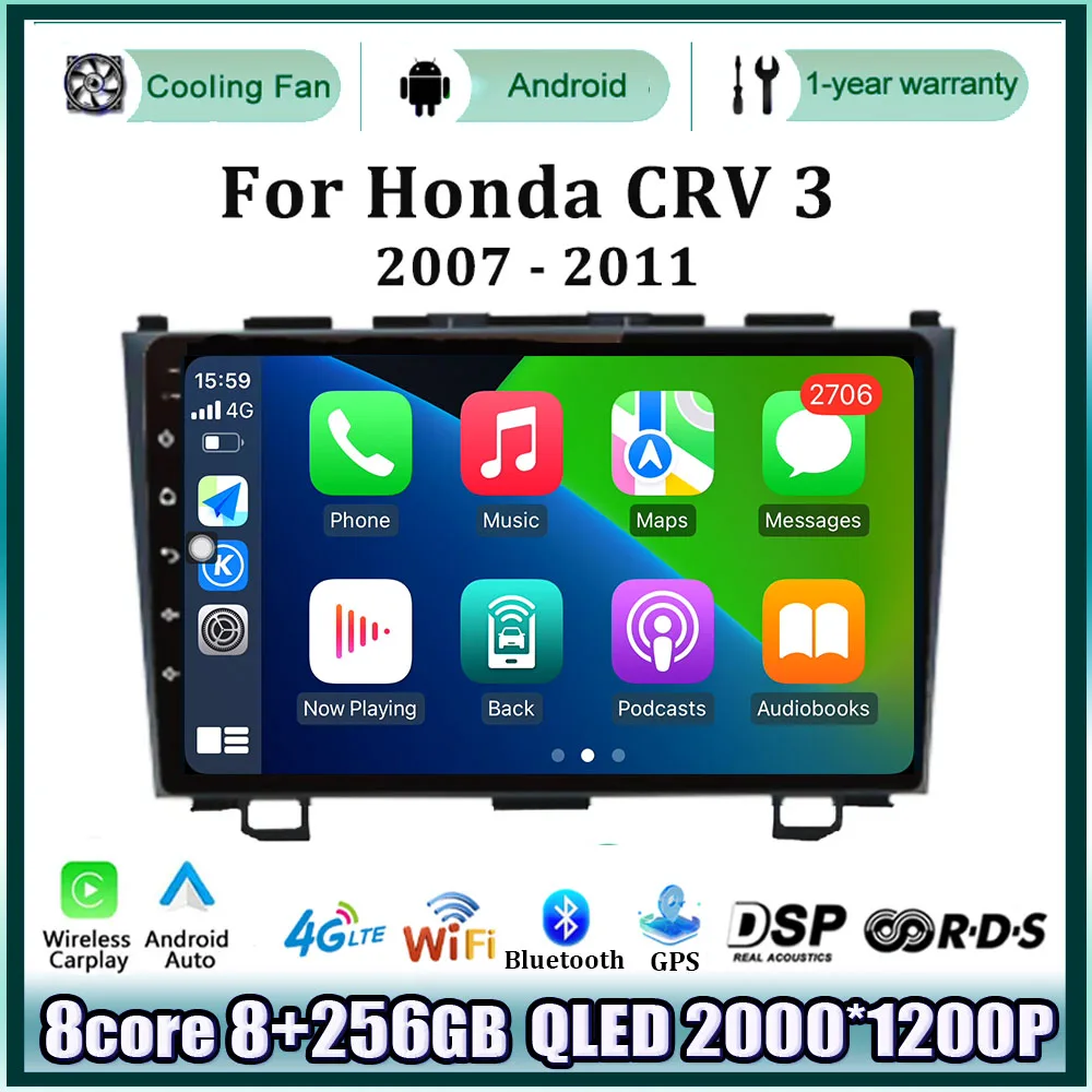 for Honda CRV 3 2007 - 2011 Android 14 Auto Radio Car Multimedia Player GPS Navigation Screen DSP WIFI BT 4G No 2din 2 din DVD
for Honda CRV 3 2007 - 2011 Android 14 Auto Radio Car Multimedia Player GPS Navigation Screen DSP WIFI BT 4G No 2din 2 din DVD