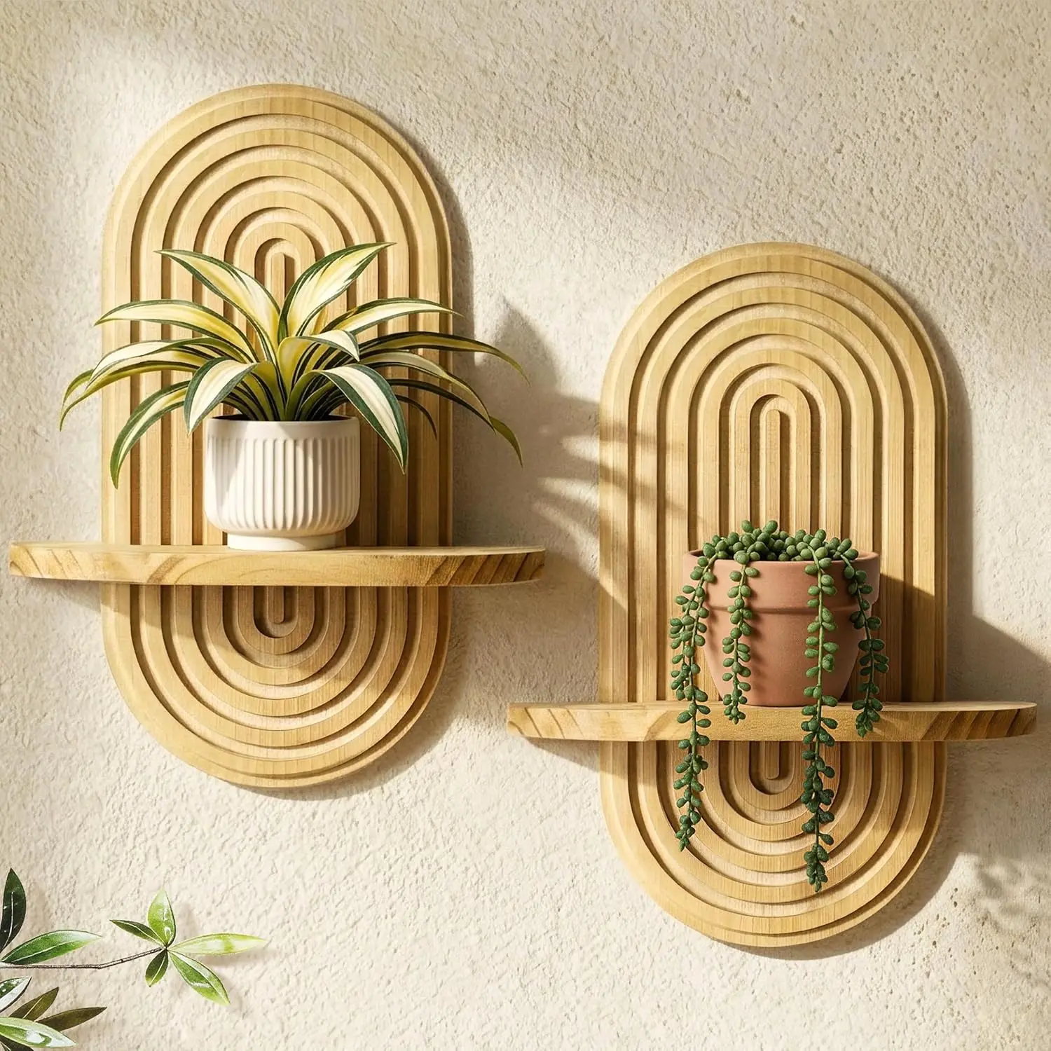 Set of 2 Boho Arched Floating Shelves 15.7”x 7.8” Plant Wooden Hanging Shelf for Living Room Bedroom Nursery Mid Cent
Set of 2 Boho Arched Floating Shelves 15.7”x 7.8” Plant Wooden Hanging Shelf for Living Room Bedroom Nursery Mid Cent