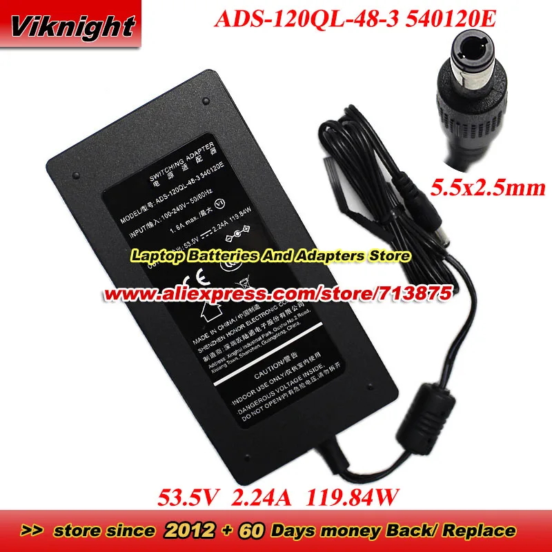 Genuine ADS-120QL-48-3 540120E AC Adapter For HOIOTO 53.5V 2.24A 119.84W Power Supply with 5.5x2.5mm tip ADS120QL483540120E
Genuine ADS-120QL-48-3 540120E AC Adapter For HOIOTO 53.5V 2.24A 119.84W Power Supply with 5.5x2.5mm tip ADS120QL483540120E