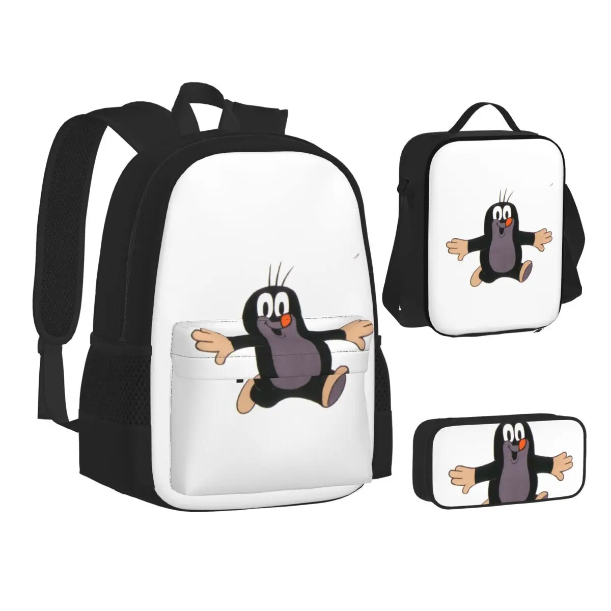 Mole Happy Krtek Backpacks Boys Girls Bookbag School Bags Kids Rucksack Lunch Bag Pen Bag Three-Piece Set
Mole Happy Krtek Backpacks Boys Girls Bookbag School Bags Kids Rucksack Lunch Bag Pen Bag Three-Piece Set