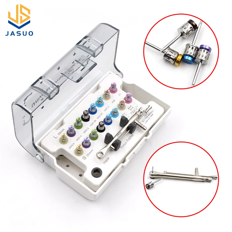 Dental 10-70NCM Universal Implant Torque Screwdriver Wrench Prosthetic Restoration Ratchet Kit With 16Pcs ScrewDriver Repair Kit
Dental 10-70NCM Universal Implant Torque Screwdriver Wrench Prosthetic Restoration Ratchet Kit With 16Pcs ScrewDriver Repair Kit