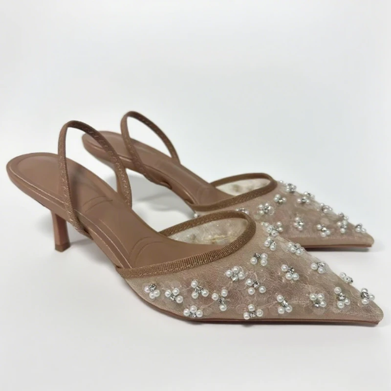 Модные женские туфли на высоком каблуке, элегантные прозрачные сетчатые туфли-лодочки с жемчугом и острым носком на пятке для свадебной вечеринки, свадьбы, выпускного вечера
Модные женские туфли на высоком каблуке, элегантные прозрачные сетчатые туфли-лодочки с жемчугом и острым носком на пятке для свадебной вечеринки, свадьбы, выпускного вечера