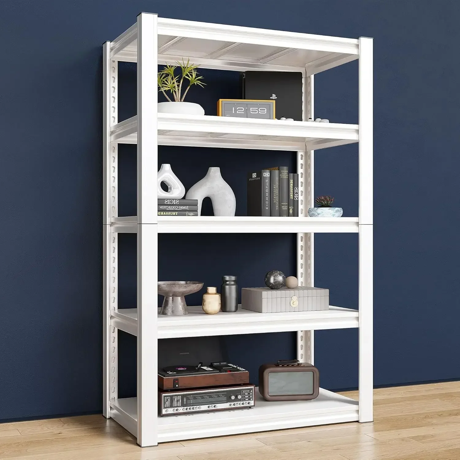 72''H Garage Shelving Heavy Duty Storage Shelves Load 2010LBS Adjustable 5 Tier White Metal Shelving Unit Garage Storage Rack
72''H Garage Shelving Heavy Duty Storage Shelves Load 2010LBS Adjustable 5 Tier White Metal Shelving Unit Garage Storage Rack