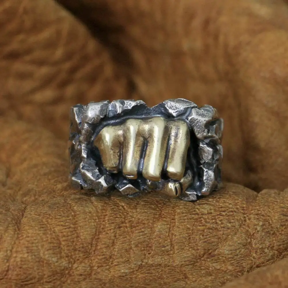 Brass Powerful Fist Breaking Stone 925 Sterling Silver Ring TA77B US Size 7~15 BZ
Brass Powerful Fist Breaking Stone 925 Sterling Silver Ring TA77B US Size 7~15 BZ