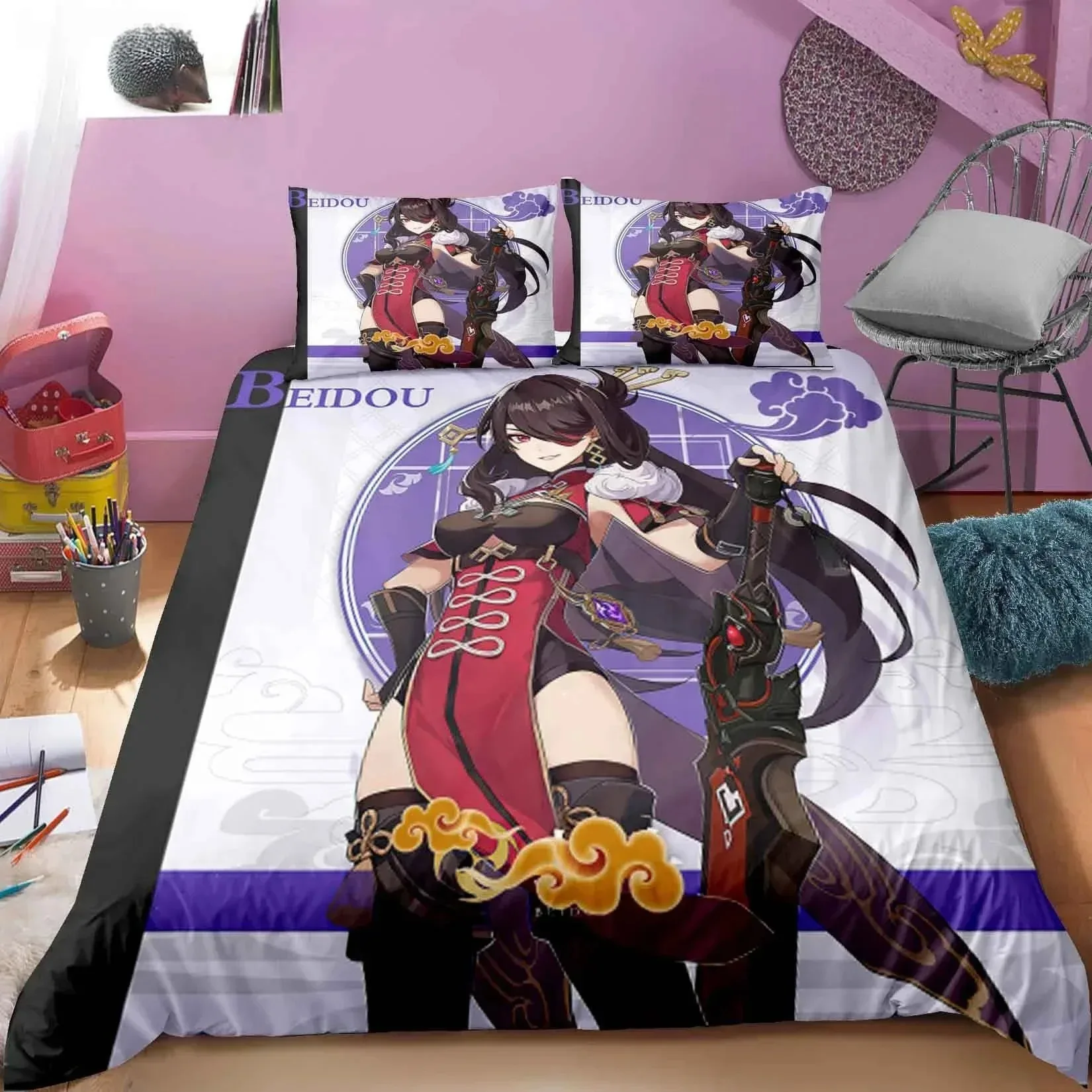 New Anime Genshin Impact 3D Printed Bedding Set King Duvet Cover Pillow Case Comforter Cover Bedclothes Bed Linens Home Textiles
New Anime Genshin Impact 3D Printed Bedding Set King Duvet Cover Pillow Case Comforter Cover Bedclothes Bed Linens Home Textiles