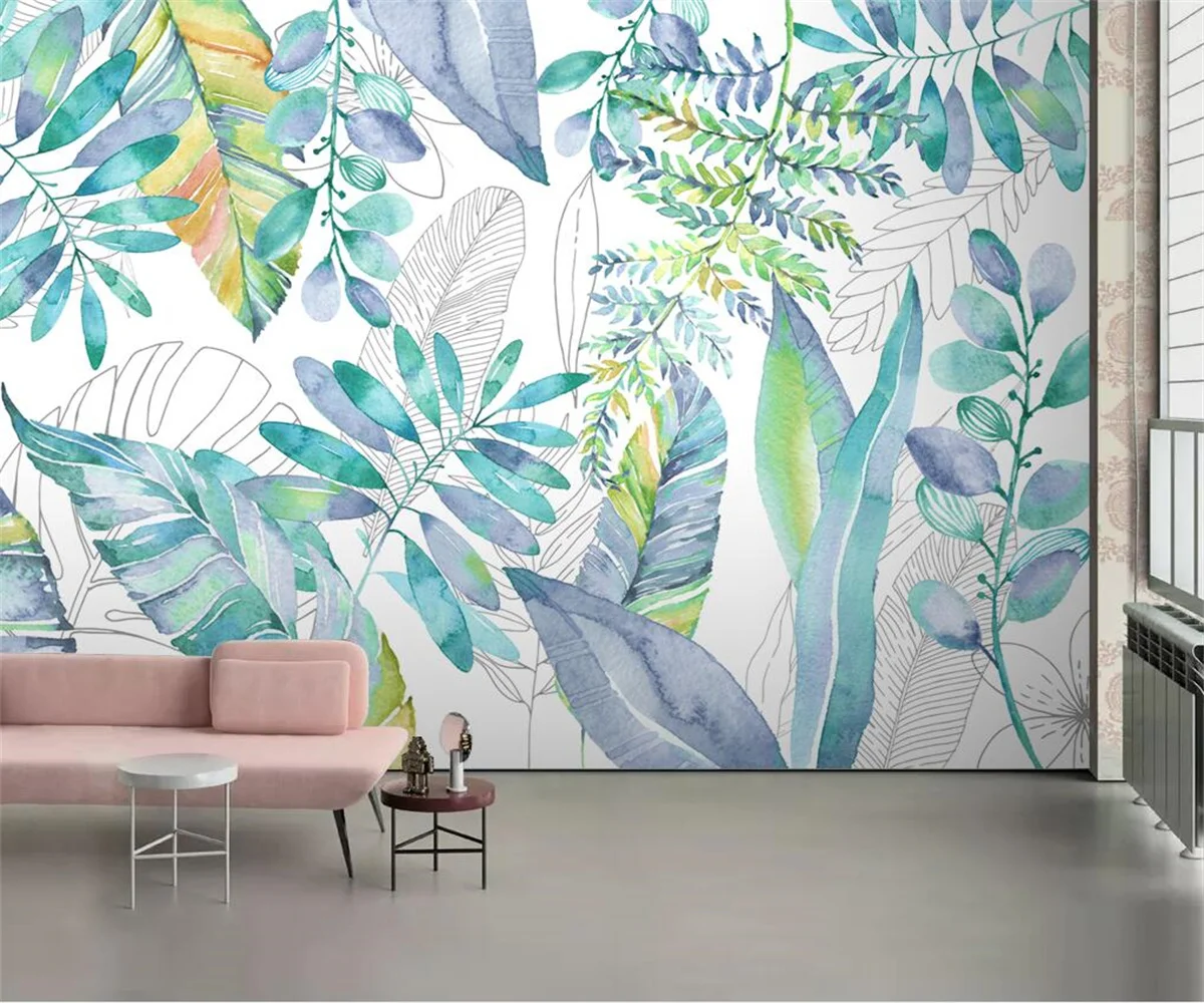 Custom size mural Hand-painted refreshing tropical plant leaf decorative painting Living Room bedroom leaf mural 3d wallpaper
Custom size mural Hand-painted refreshing tropical plant leaf decorative painting Living Room bedroom leaf mural 3d wallpaper