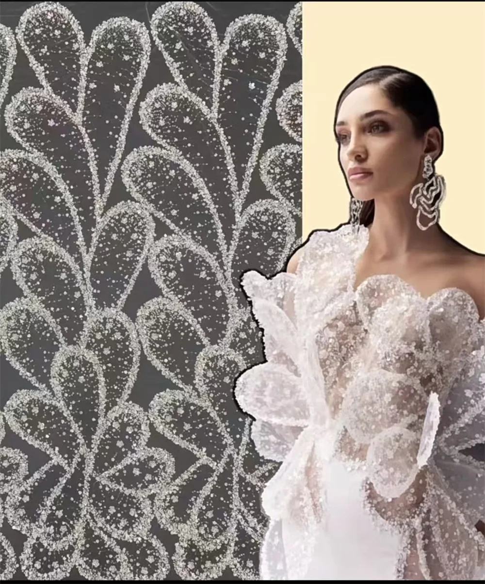 White Lace Fabric 2025 High Quality African Fabric Lace High Quality Sequence Beaded Fabric Embroidered Lace For Wedding A1044-1
White Lace Fabric 2025 High Quality African Fabric Lace High Quality Sequence Beaded Fabric Embroidered Lace For Wedding A1044-1