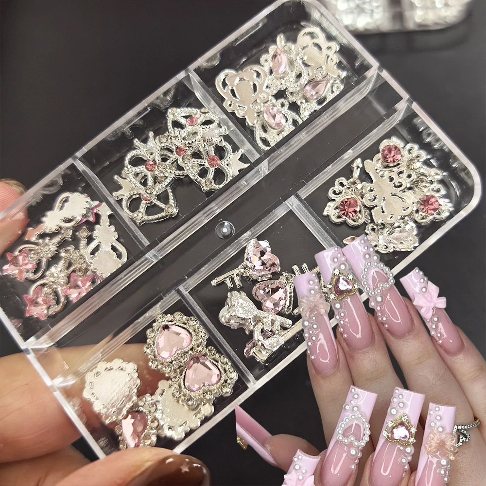 6 Grids 3D Pink Love Diamond Silver Alloy Nail Rhinestones Heart Crystal Glass Gems Nail Decorations Lovely Manicure Accessories
6 Grids 3D Pink Love Diamond Silver Alloy Nail Rhinestones Heart Crystal Glass Gems Nail Decorations Lovely Manicure Accessories